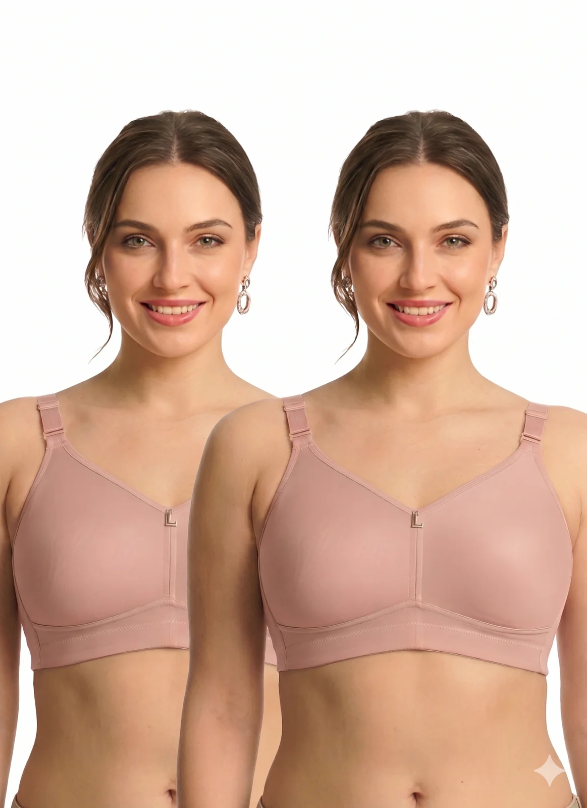 LICOLA Women's Non Padded Non Wired Full Coverage Cotton Bra Combo Pack of 2 | Everyday Cotton Bra for Women | Seamless Design | Double Layer...
