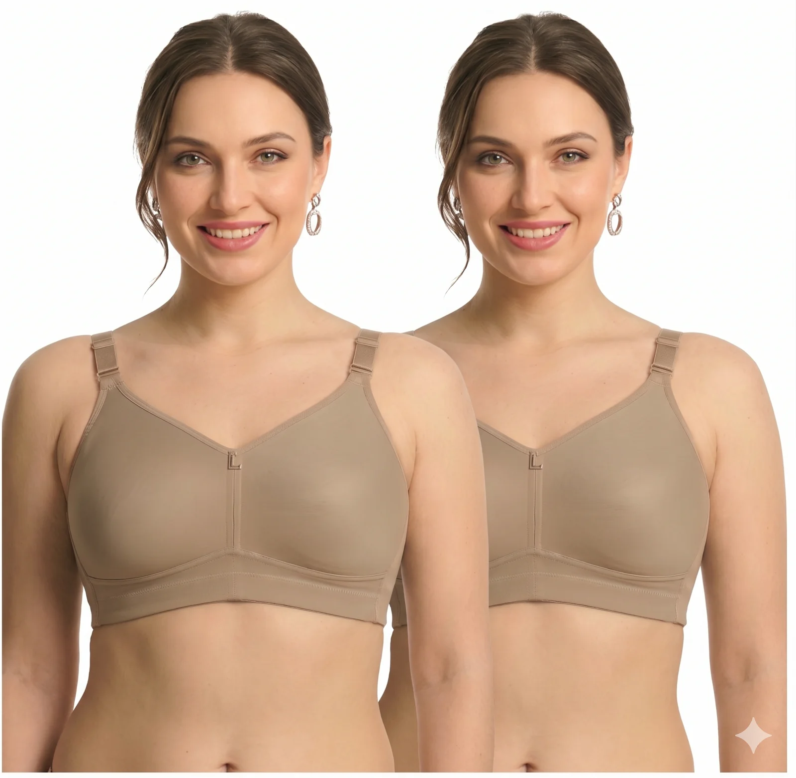 LICOLA Women's Non Padded Non Wired Full Coverage Cotton Bra Combo Pack of 2 | Everyday Cotton Bra for Women | Seamless Design | Double Layer...