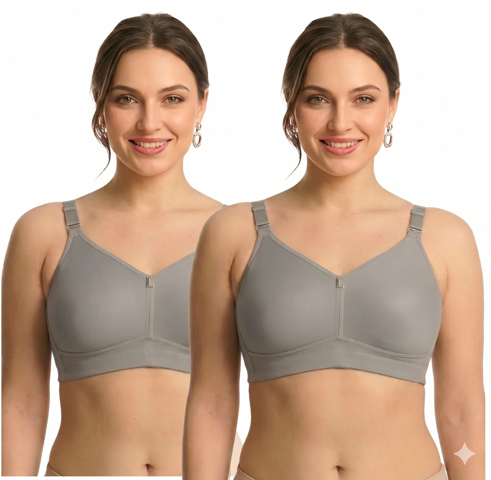 LICOLA Women's Non Padded Non Wired Full Coverage Cotton Bra Combo Pack of 2 | Everyday Cotton Bra for Women | Seamless Design | Double Layer...